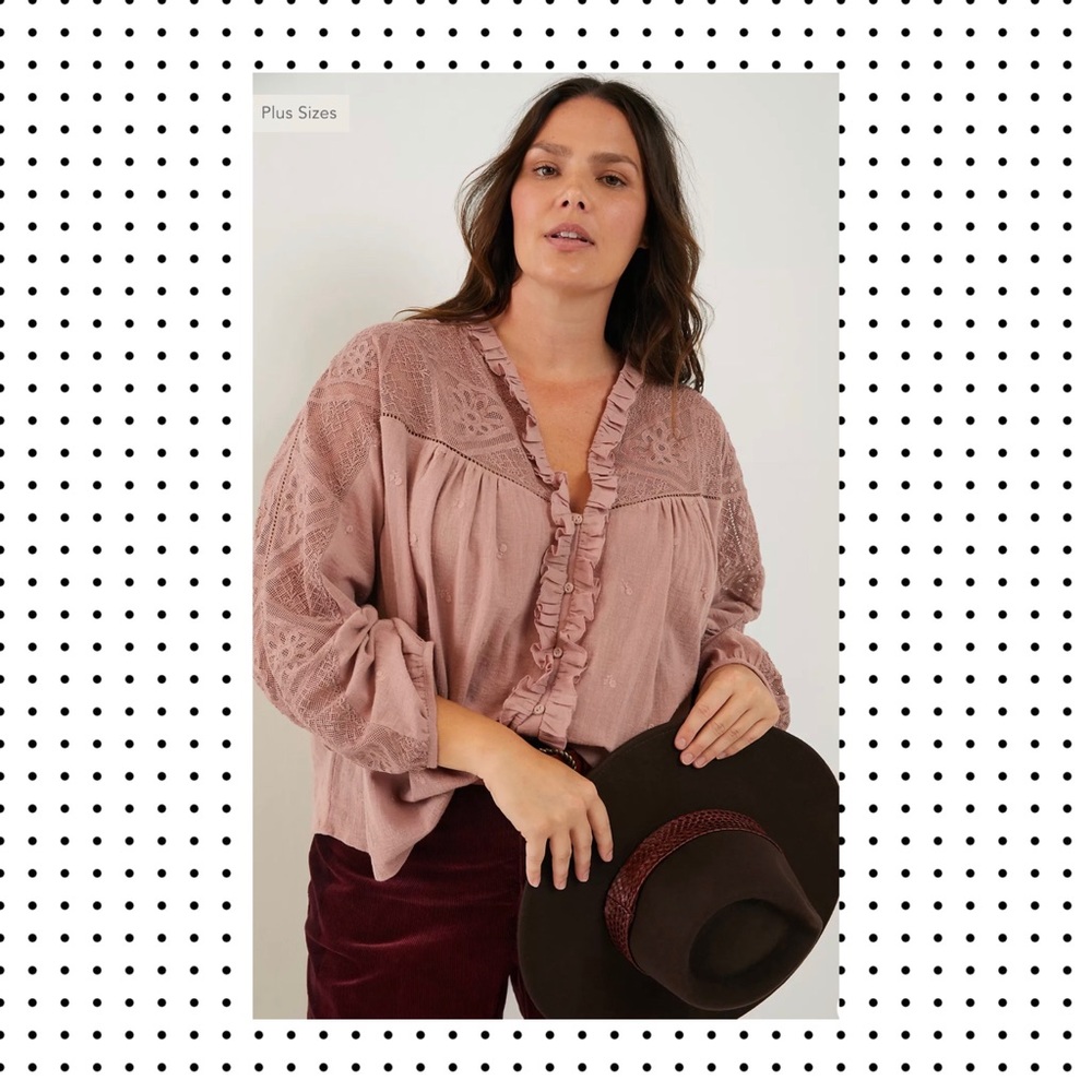 Anthropologie - Stephine Lace Buttondown 16W